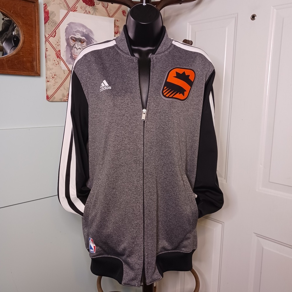 VTG Phoenix Suns Adidas Zip up Warm up Jacket Dark Gray Purple Med VINTAGE NBA